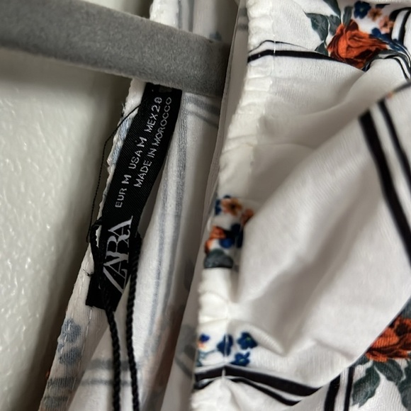 ZARA White floral ruffle dress size M - Picture 9 of 11